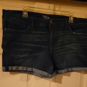 Blue Denim Stretch Jean Shorts